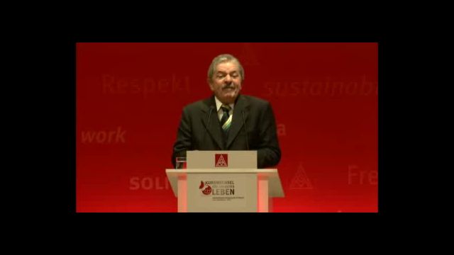 Lula da Silva interviene al Congresso  internazionale dell'IG Metall