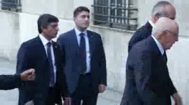 Giorgio Napolitano a Genova incontra i lavoratori Fincantieri