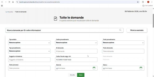 Portale BES - Ricerca pratiche